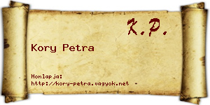 Kory Petra névjegykártya
